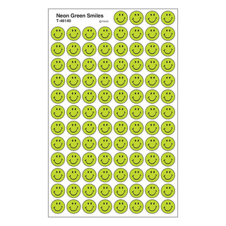 Neon Green Smiles superSpots® Stickers
