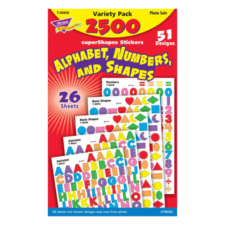 Alphabet, Numbers, & Shapes superShapes Stickers Variety Pack