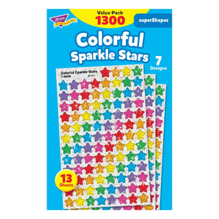 Colorful Sparkle Stars superShapes Stickers Value Pack