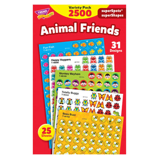 Animal Friends superSpots® & superShapes Stickers Variety Pack