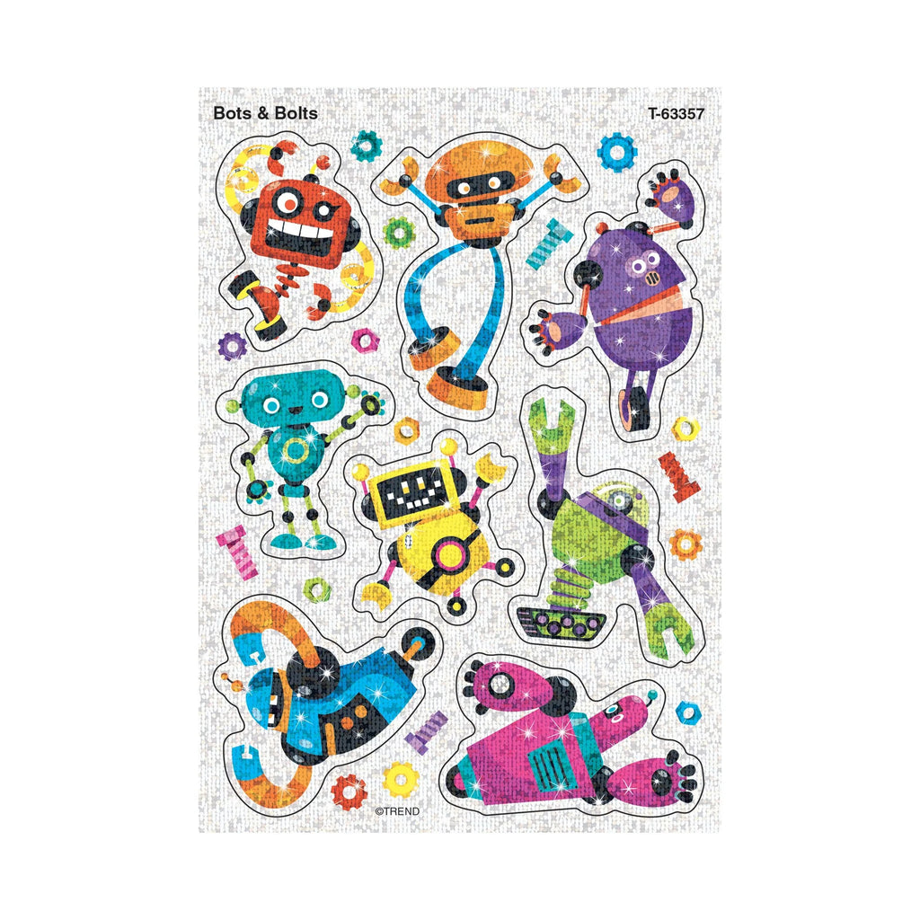 Bots & Bolts Sparkle Stickers® – Large – CM School Supply