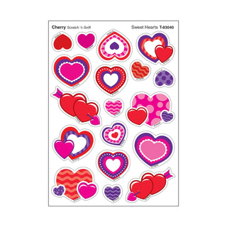 Sweet Hearts, Cherry scent Scratch 'n Sniff Stinky Stickers® – Mixed Shapes