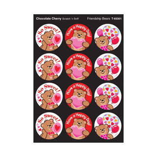 Friendship Bears, Chocolate Cherry scent Scratch 'n Sniff Stinky Stickers® – Large Round