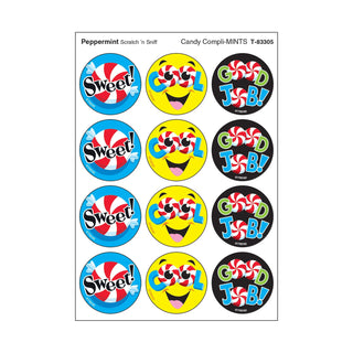 Candy Compli-MINTS, Peppermint scent Scratch 'n Sniff Stinky Stickers® – Large Round