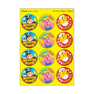 Country Critters, Honey scent Scratch 'n Sniff Stinky Stickers® – Large Round