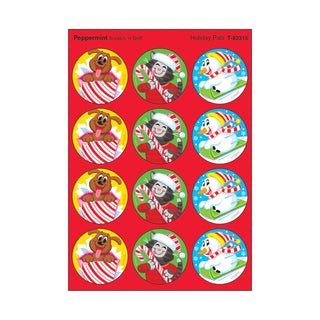 Holiday Pals, Peppermint scent Scratch 'n Sniff Stinky Stickers® – Large Round