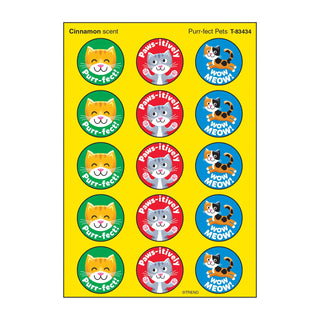 Purr-fect Pets, Cinnamon scent Scratch 'n Sniff Stinky Stickers® – Large Round