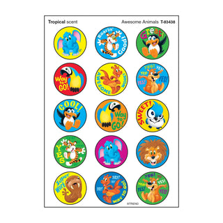 Awesome Animals, Tropical scent Scratch 'n Sniff Stinky Stickers® – Large Round