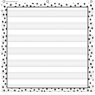 Black Painted Dots on White 7 Pocket Chart (28" x 28")