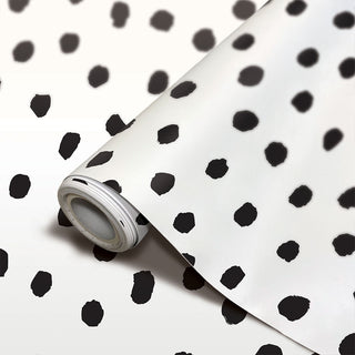 Black Painted Dots Peel and Stick Decorative Paper