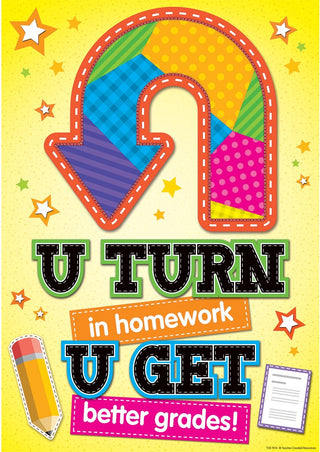 Turn In Homework Positive Poster