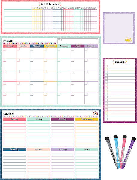 Oh Happy Day Dry-Erase Magnetic Calendar Set — CM School Supply