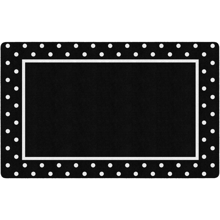 Bardic Polka Dot Half Round Door Mat, White Black Dot