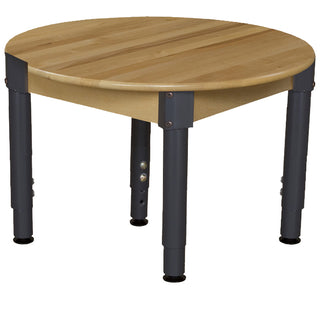 30" Round Hardwood Table with Adjustable Legs 12"-17"