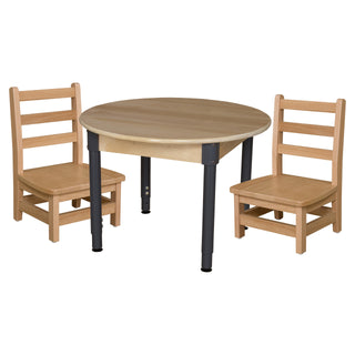 24" x 36" Rectangle Hardwood Adjustable-Height Table w/ Chairs (10" Seat Height)