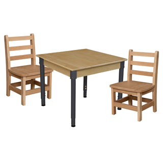 24" x 36" Rectangle Hardwood Adjustable-Height Table w/ Chairs (11" Seat Height)