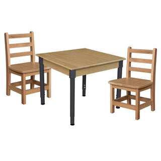 24" x 36" Rectangle Hardwood Adjustable-Height Table w/ Chairs (12" Seat Height)