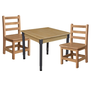 24" x 36" Rectangle Hardwood Adjustable-Height Table w/ Chairs (13" Seat Height)