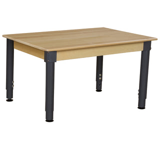 24" x 48" Rectangle Hardwood Table with Adjustable Legs 18"-29"