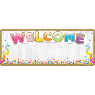 Smart Poly® Welcome Banner 9"X24", Confetti