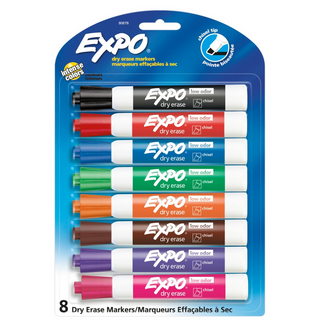 EXPO Low Odor Dry Erase Markers, Chisel Tip 8 Count