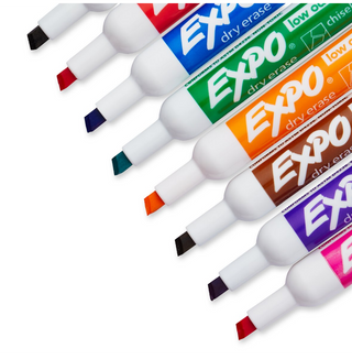 EXPO Low Odor Dry Erase Markers, Chisel Tip 8 Count