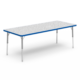 4000 Series Table 30" x 72" Rectangle 17"-25" Adjustable (TABLE-483072LO-GRY091BLU65-GRY02)