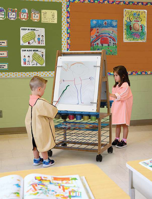 Double-Sided Adjustable Preschool Easel - Whiteboard/Hardboard