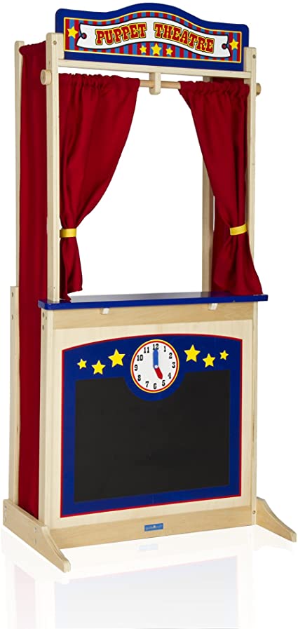 Melissa & Doug Deluxe Puppet Theater - Sturdy Wooden Construction - Puppet  Show Theater For Kids