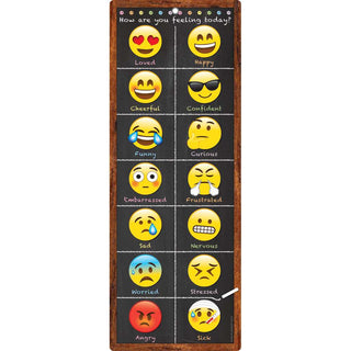 Smart Poly® Clip Chart With Grommett 9"X24", Emoji Feelings