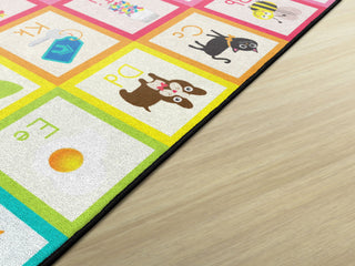 Rainbow Alphabet Cards Solid Squares Rug By Schoolgirl Style