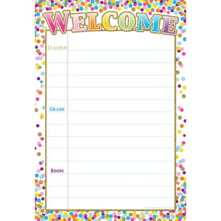 Confetti Welcome 13" X 19" Smart Poly® Chart