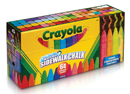 Crayola Washable Sidewalk Chalk, 64 Colored Chalk Sticks – CM