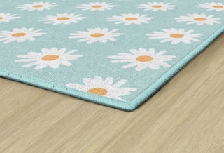 Good Vibes Turquoise Daisies Rug By Schoolgirl Style