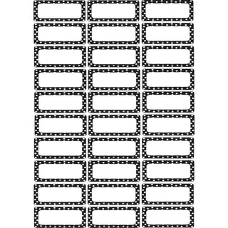 Magnetic Die-Cut Small Foam Nameplates & Labels, 30 Pcs, Black & White Dots