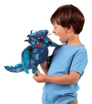 Blue Three-Headed-Dragon Puppet