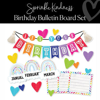 Sprinkle Kindness U-Cut Birthday Bulletin Board Set