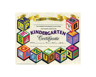 Kindergarten Certificate, 8.5" x 11" - Pack of 30