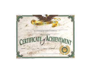 Certificate of Achievement, 8.5" x 11" - Pack of 30