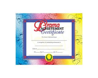Drama Achievement Certificate, 8.5" x 11" - Pack of 30