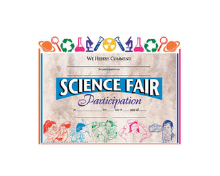 Science Fair Participation Certificate, 8.5" x 11" - Pack of 30