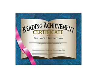 Reading Achievement Certificate, 8.5" x 11" - Pack of 30