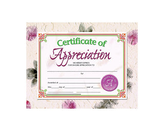 Certificate of Appreciation, 8.5" x 11" - Pack of 30