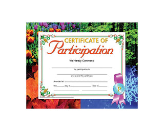 Certificate of Participation, 8.5" x 11" - Pack of 30