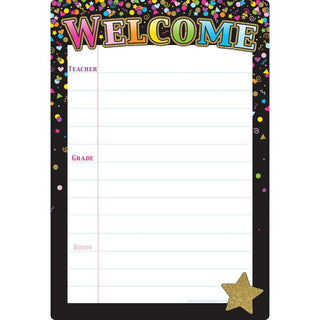 Black Confetti Welcome 13" X 19" Smart Poly® Chart