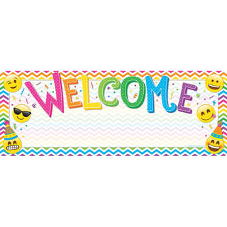 Smart Poly® Welcome Banner 9"X24", Emoji