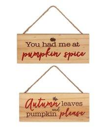 Fall Natural Wood Hanging Plaques